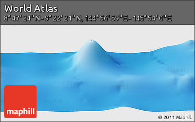 Physical Panoramic Map of the Area around 9° 4' 52" N, 145° 25' 30" E