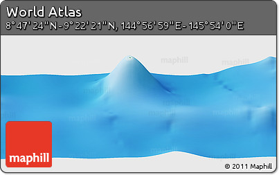 Physical Panoramic Map of the Area around 9° 4' 52" N, 145° 25' 30" E