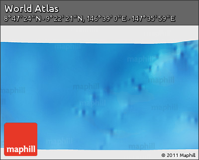 Physical 3D Map of the Area around 9° 4' 52" N, 147° 7' 30" E