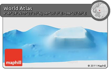 Physical Panoramic Map of the Area around 9° 4' 52" N, 147° 58' 29" E