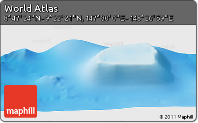 Physical Panoramic Map of the Area around 9° 4' 52" N, 147° 58' 29" E