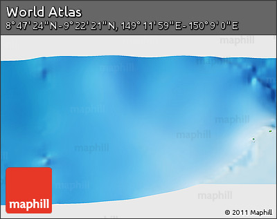 Physical 3D Map of the Area around 9° 4' 52" N, 149° 40' 30" E