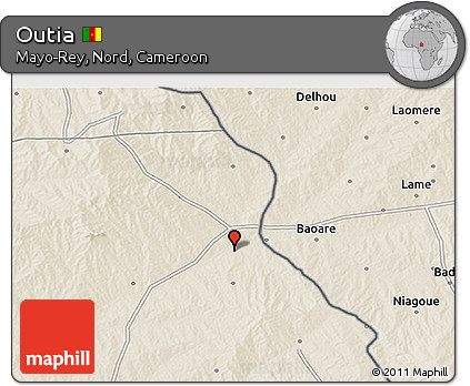 Shaded Relief 3D Map of Outia