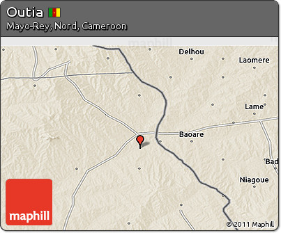 Shaded Relief 3D Map of Outia