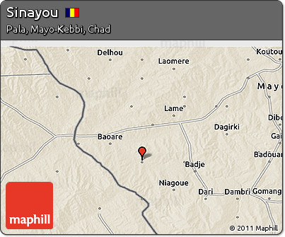 Shaded Relief 3D Map of Sinayou