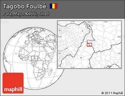 Blank Location Map of Tagobo Foulbé