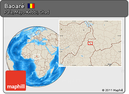 Shaded Relief Location Map of Baoaré