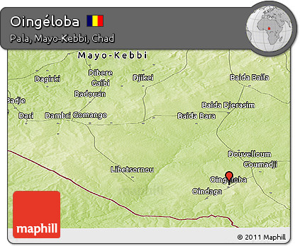 Physical Panoramic Map of Oingéloba