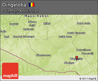 Physical Panoramic Map of Oingéloba