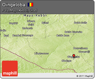 Physical Panoramic Map of Oingéloba