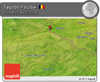 Satellite Panoramic Map of Tagobo Foulbé