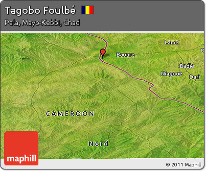 Satellite Panoramic Map of Tagobo Foulbé
