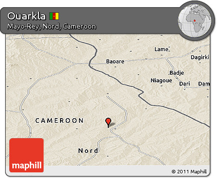 Shaded Relief Panoramic Map of Ouarkla