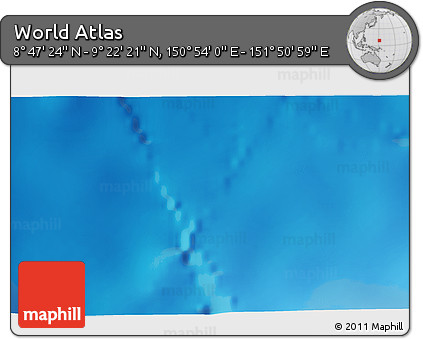 Physical 3D Map of the Area around 9° 4' 52" N, 151° 22' 30" E