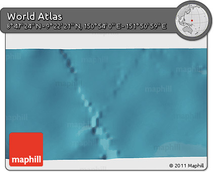 Satellite 3D Map of the Area around 9° 4' 52" N, 151° 22' 30" E