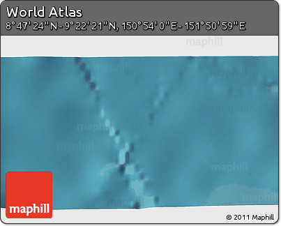 Satellite 3D Map of the Area around 9° 4' 52" N, 151° 22' 30" E