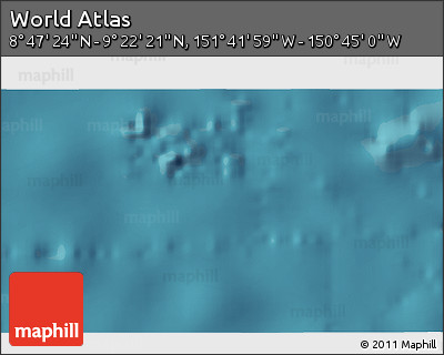 Satellite 3D Map of the Area around 9° 4' 52" N, 151° 13' 29" W
