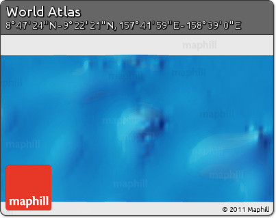 Physical 3D Map of the Area around 9° 4' 52" N, 158° 10' 30" E