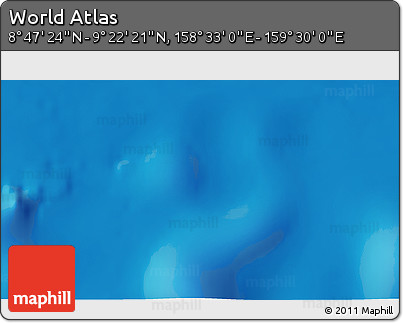 Physical 3D Map of the Area around 9° 4' 52" N, 159° 1' 30" E