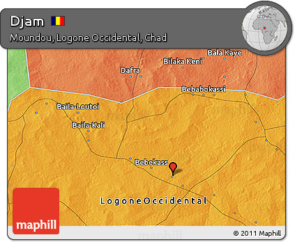 Political 3D Map of Djam