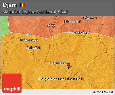 Political 3D Map of Djam