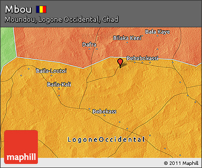 Political 3D Map of Mbou