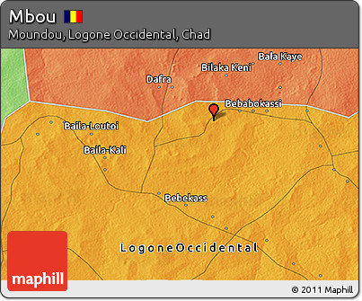 Political 3D Map of Mbou