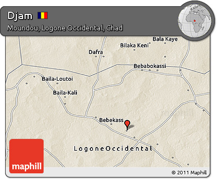 Shaded Relief 3D Map of Djam