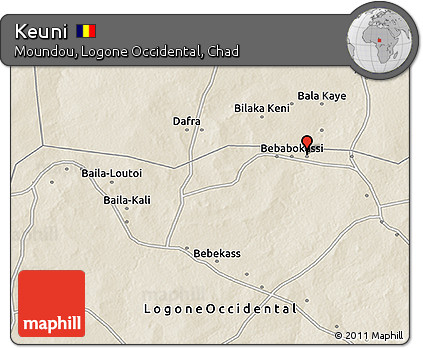 Shaded Relief 3D Map of Keuni