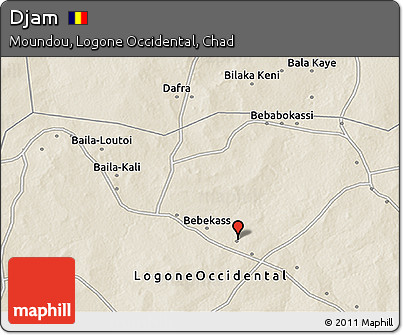 Shaded Relief 3D Map of Djam