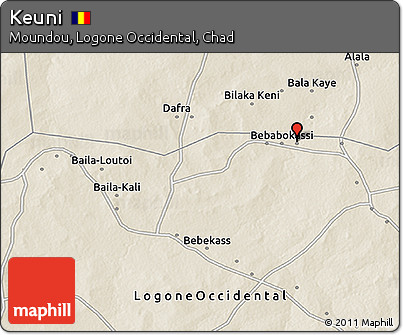 Shaded Relief 3D Map of Keuni