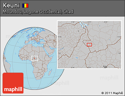 Gray Location Map of Keuni