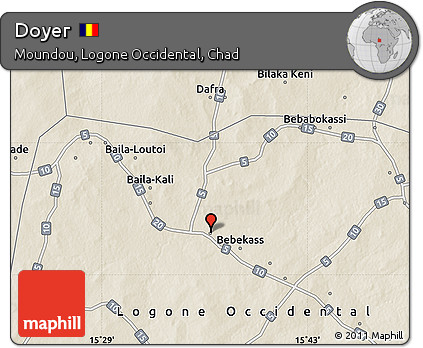 Shaded Relief Map of Doyer