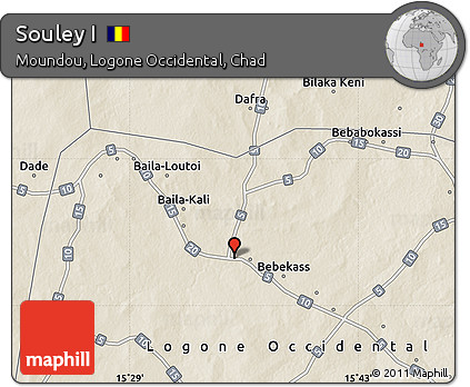 Shaded Relief Map of Souley I