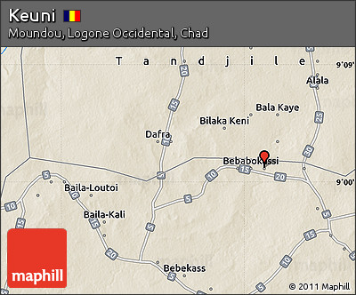 Shaded Relief Map of Keuni