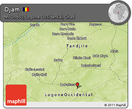 Physical Panoramic Map of Djam