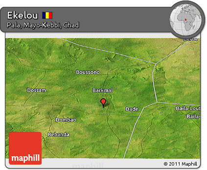Satellite Panoramic Map of Ekelou