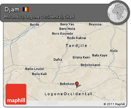 Shaded Relief Panoramic Map of Djam