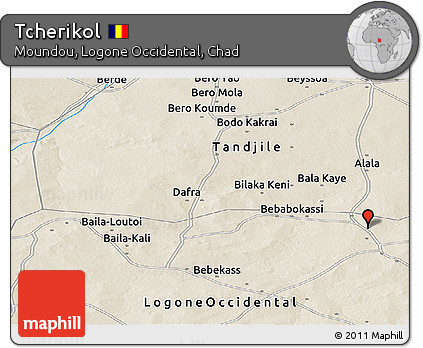 Shaded Relief Panoramic Map of Tcherikol