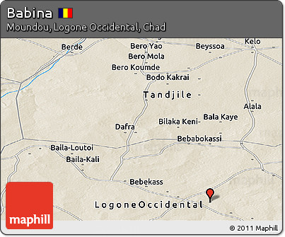Shaded Relief Panoramic Map of Babina