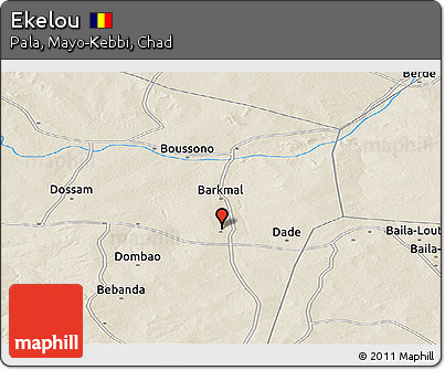 Shaded Relief Panoramic Map of Ekelou