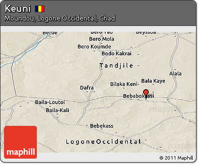 Shaded Relief Panoramic Map of Keuni