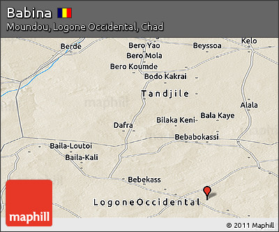 Shaded Relief Panoramic Map of Babina