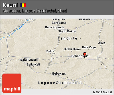 Shaded Relief Panoramic Map of Keuni