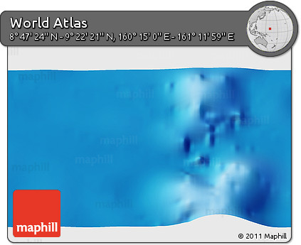 Physical 3D Map of the Area around 9° 4' 52" N, 160° 43' 29" E