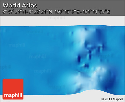 Physical 3D Map of the Area around 9° 4' 52" N, 160° 43' 29" E