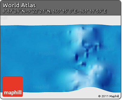 Physical 3D Map of the Area around 9° 4' 52" N, 160° 43' 29" E