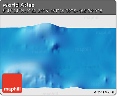 Physical 3D Map of the Area around 9° 4' 52" N, 162° 25' 30" E