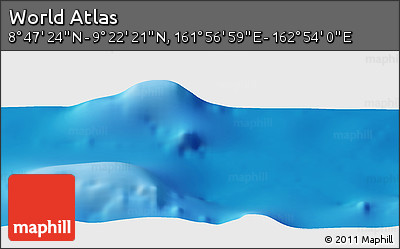 Physical Panoramic Map of the Area around 9° 4' 52" N, 162° 25' 30" E