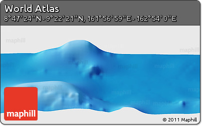 Physical Panoramic Map of the Area around 9° 4' 52" N, 162° 25' 30" E